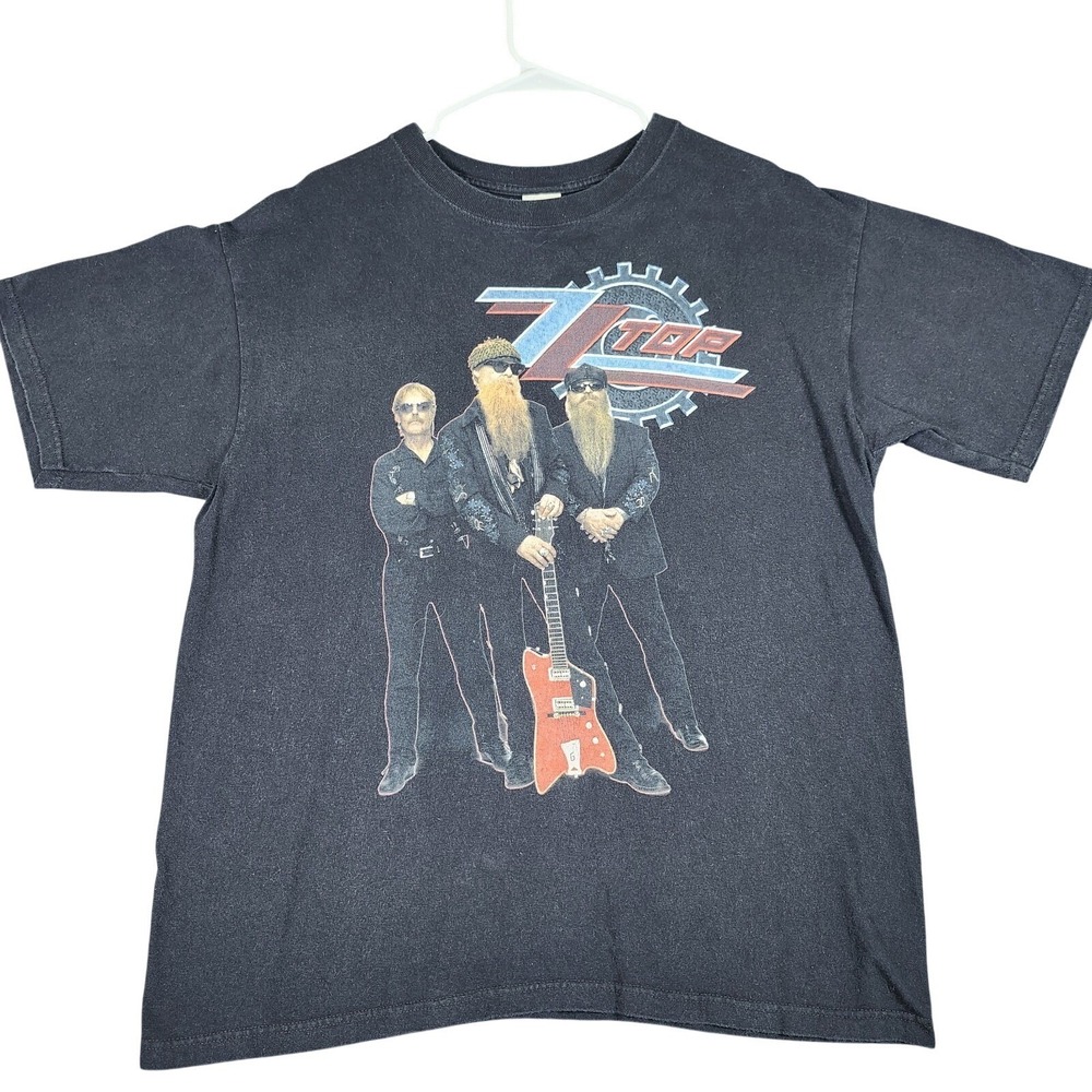 ZZ TOP 2007 Tour T-Shirt Mens Size Large Black Band Tee Dusty Hill Billy Gibbons - Picture 1 of 8